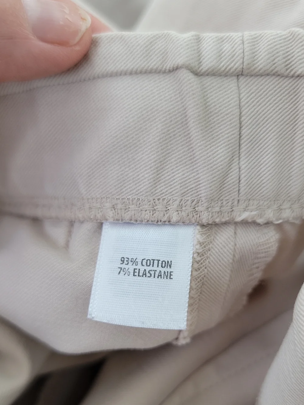 St. John Cotton Pull-On Trousers Side Zipper Split Hem Sz 4 Light Khaki - Picture 7 of 13